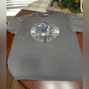 Harley Davidson police  Vintage Pin up Girl cop  shirt